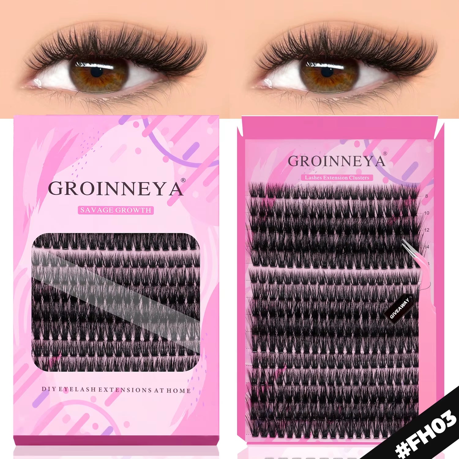 DIY Lashes Extension Kit Individual Lashes Clusters Faux Mink Eyelash Extension Mix Set with Lash Bond and Seal Makeup